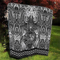 New Zealand Taiaha Maori Quilt Kiwikiwi Minimalist Silver Fern Tukutuku Motif