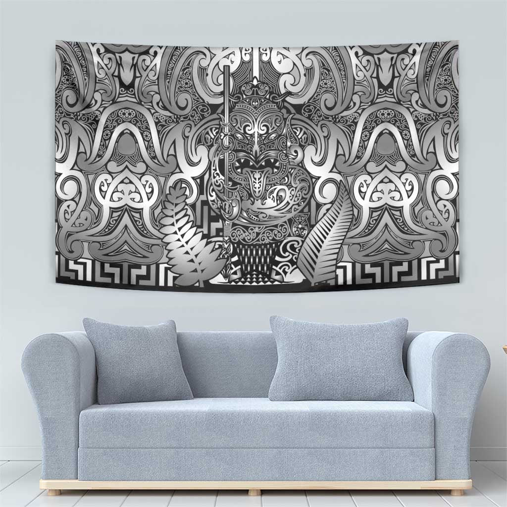 New Zealand Taiaha Maori Tapestry Kiwikiwi Minimalist Silver Fern Tukutuku Motif