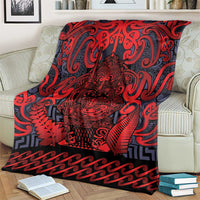 New Zealand Taiaha Maori Blanket Whero Minimalist Silver Fern Tukutuku Motif