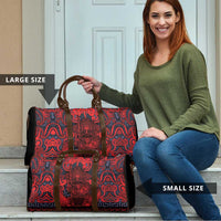 New Zealand Taiaha Maori Travel Bag Whero Minimalist Silver Fern Tukutuku Motif