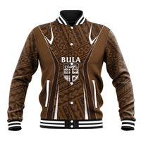 Custom Oceania Football Bula Fiji Baseball Jacket Polynesian Tribal Pattern