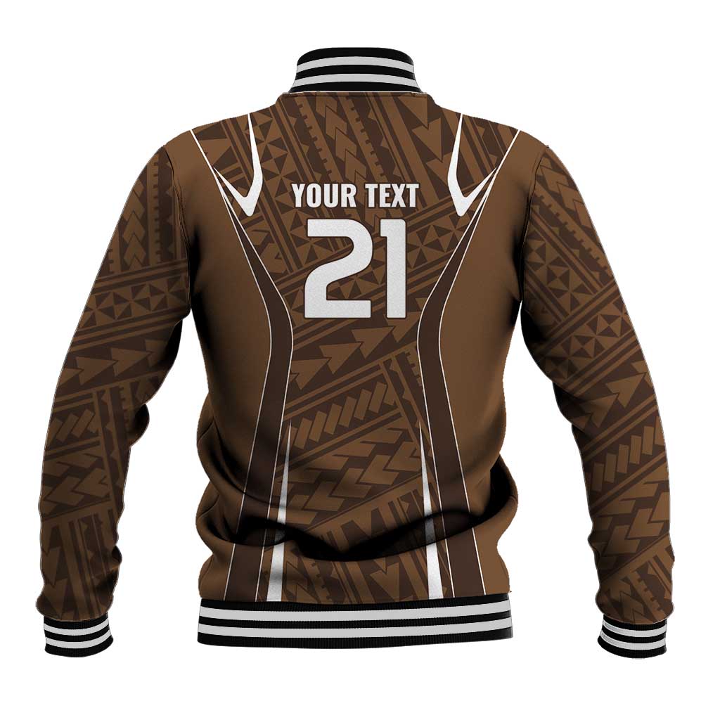 Custom Oceania Football Bula Fiji Baseball Jacket Polynesian Tribal Pattern