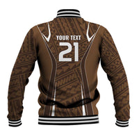 Custom Oceania Football Bula Fiji Baseball Jacket Polynesian Tribal Pattern