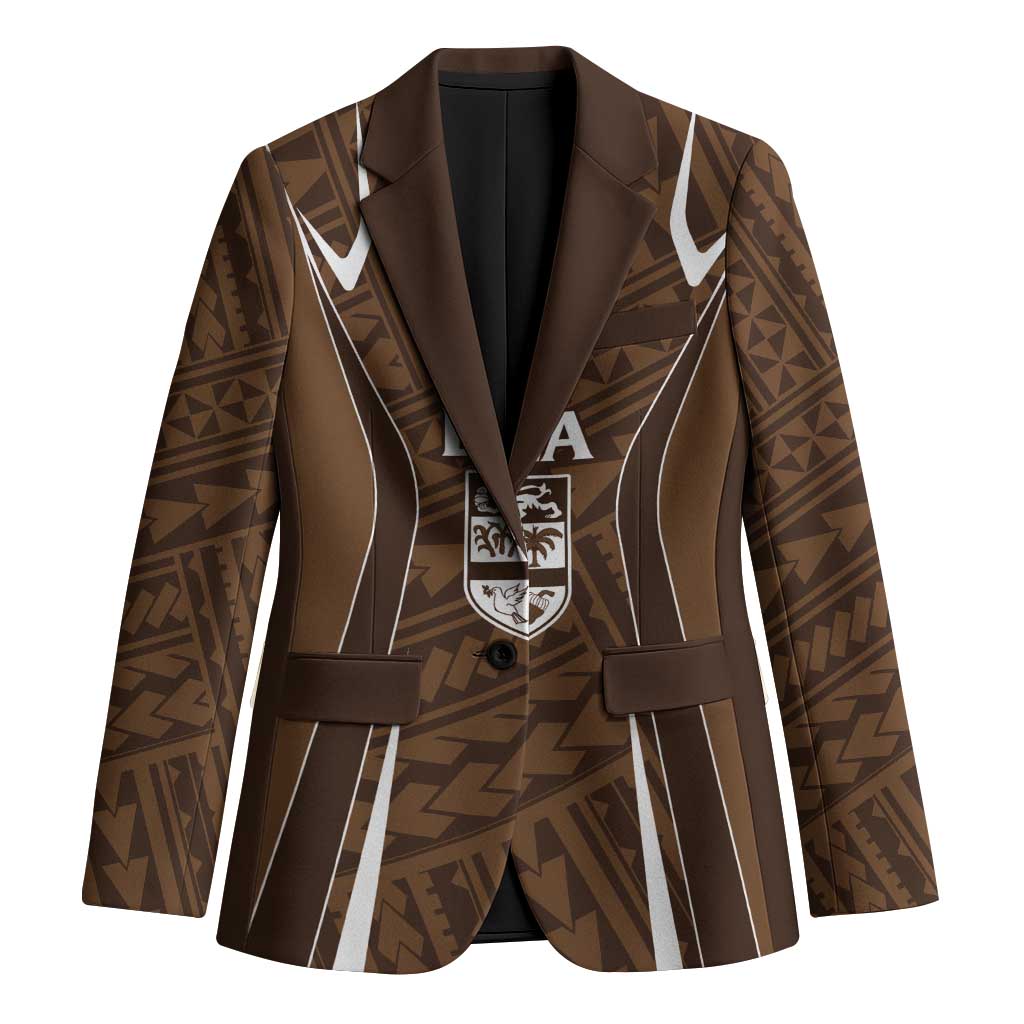 Custom Oceania Football Bula Fiji Blazer Polynesian Tribal Pattern LT9 Unisex Brown - Polynesian Pride