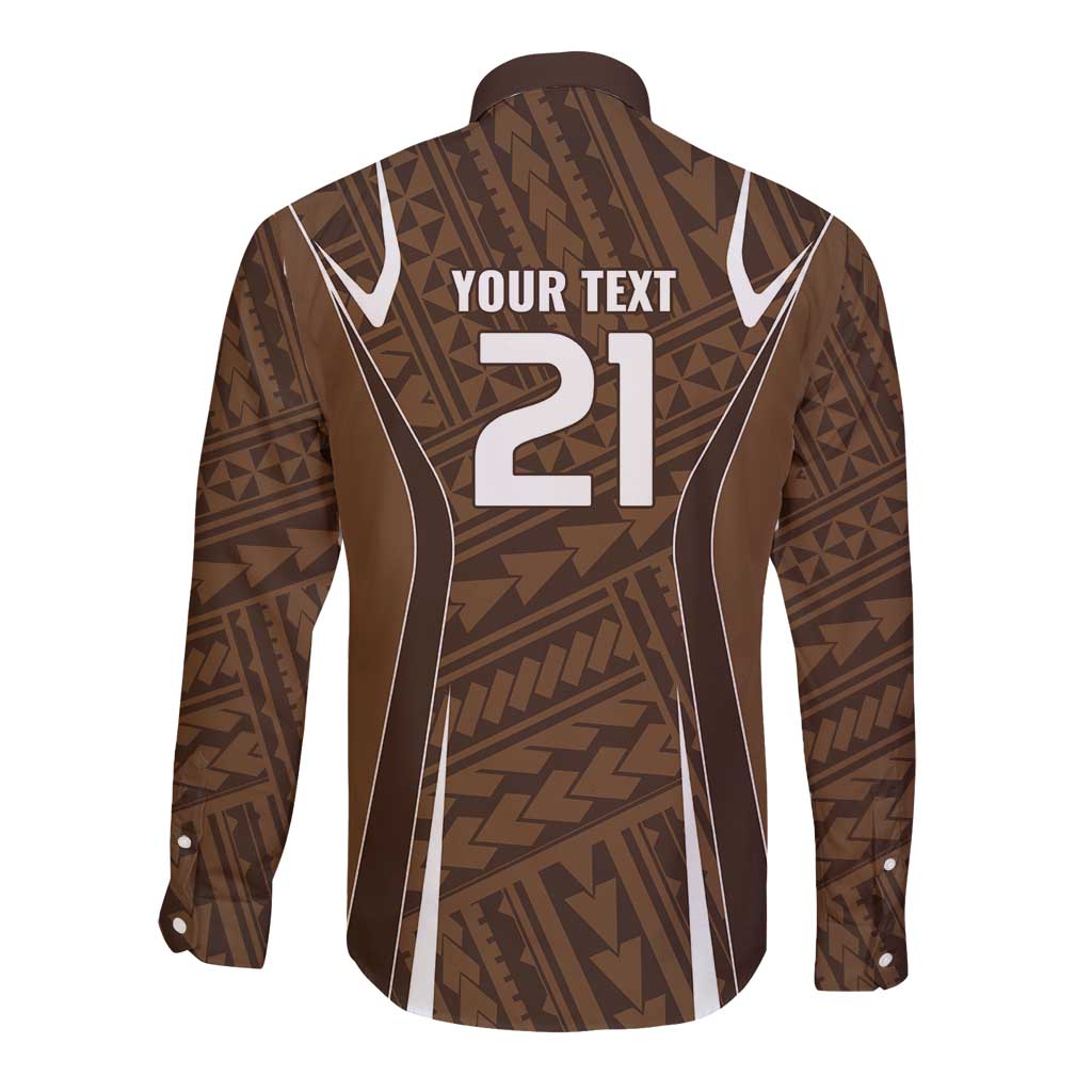 Custom Oceania Football Bula Fiji Long Sleeve Button Shirt Polynesian Tribal Pattern LT9 - Polynesian Pride