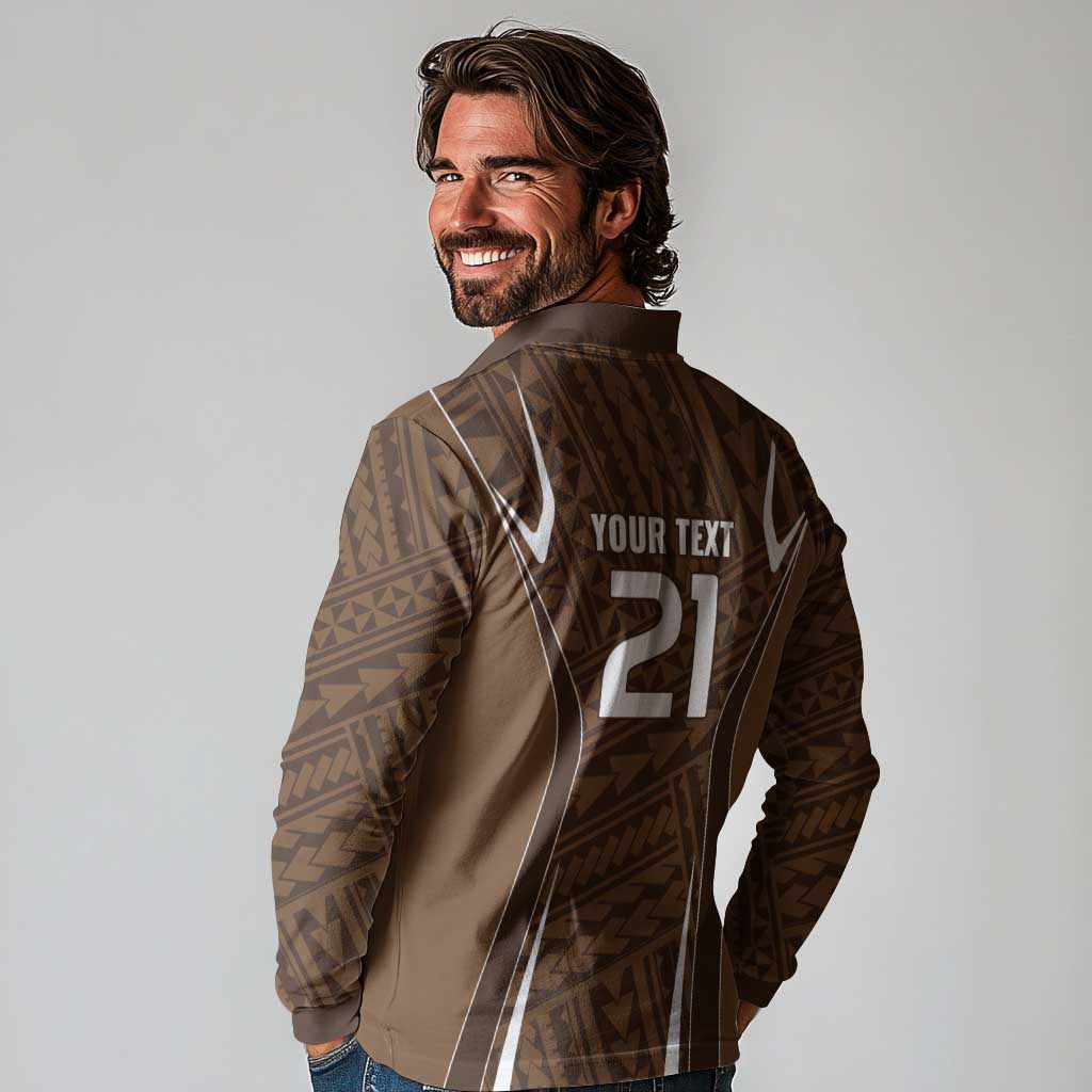 Custom Oceania Football Bula Fiji Long Sleeve Polo Shirt Polynesian Tribal Pattern LT9 - Polynesian Pride