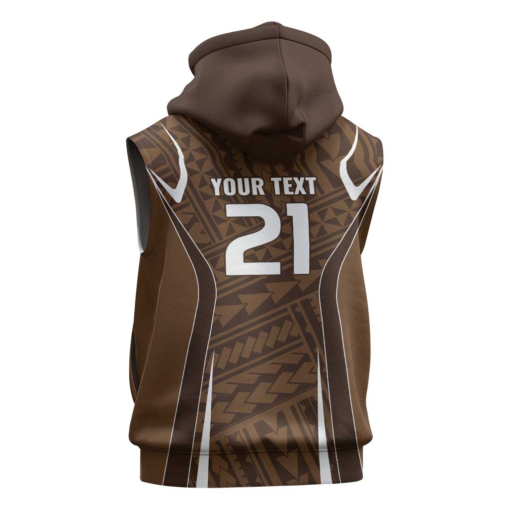 Custom Oceania Football Bula Fiji Sleeveless Hoodie Polynesian Tribal Pattern LT9 - Polynesian Pride