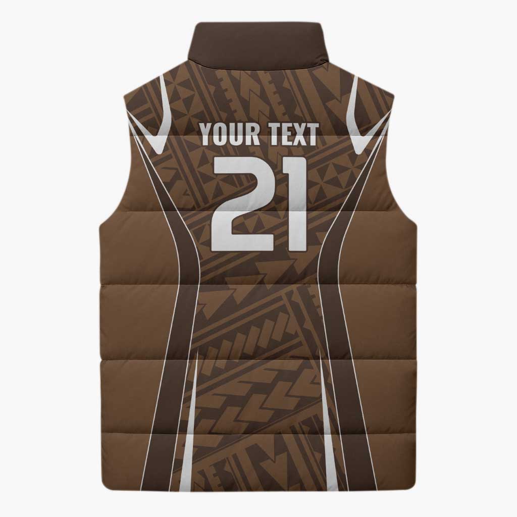 Custom Oceania Football Bula Fiji Sleeveless Puffer Jacket Polynesian Tribal Pattern LT9 - Polynesian Pride