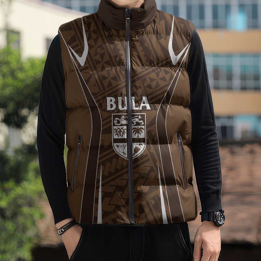 Custom Oceania Football Bula Fiji Sleeveless Puffer Jacket Polynesian Tribal Pattern LT9 - Polynesian Pride