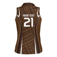 Custom Oceania Football Bula Fiji Women Sleeveless Polo Shirt Polynesian Tribal Pattern