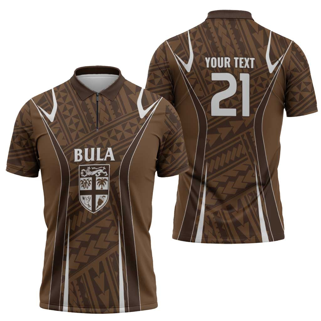 Custom Oceania Football Bula Fiji Zipper Polo Shirt Polynesian Tribal Pattern LT9 - Polynesian Pride