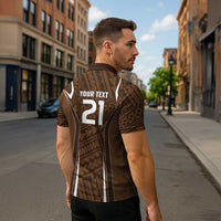 Custom Oceania Football Bula Fiji Zipper Polo Shirt Polynesian Tribal Pattern LT9 - Polynesian Pride