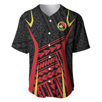 Custom Oceania Football Papua New Guinea Baseball Jersey Polynesian Tribal Pattern LT9 Red - Polynesian Pride