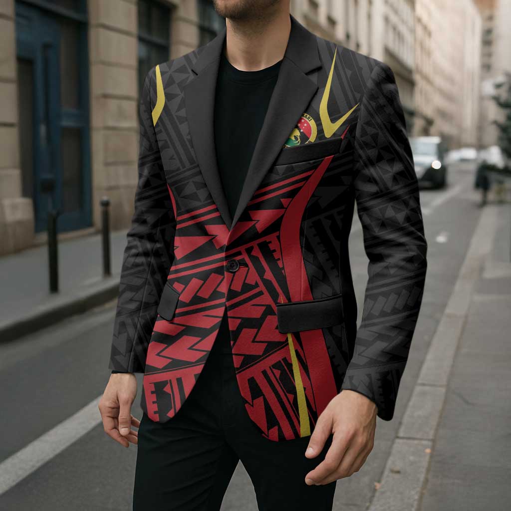 Custom Oceania Football Papua New Guinea Blazer Polynesian Tribal Pattern LT9 - Polynesian Pride