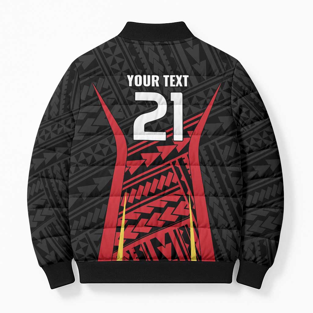 Custom Oceania Football Papua New Guinea Bomber Puffer Jacket Polynesian Tribal Pattern LT9 - Polynesian Pride