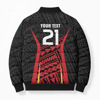 Custom Oceania Football Papua New Guinea Bomber Puffer Jacket Polynesian Tribal Pattern LT9 - Polynesian Pride