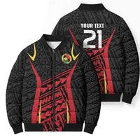 Custom Oceania Football Papua New Guinea Bomber Puffer Jacket Polynesian Tribal Pattern LT9 - Polynesian Pride