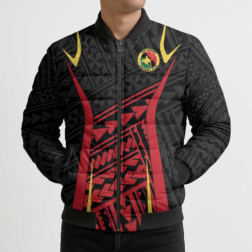 Custom Oceania Football Papua New Guinea Bomber Puffer Jacket Polynesian Tribal Pattern LT9 - Polynesian Pride