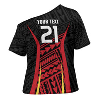 Custom Oceania Football Papua New Guinea Cross Shoulder Shirt Polynesian Tribal Pattern LT9 - Polynesian Pride