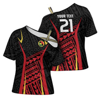 Custom Oceania Football Papua New Guinea Cross Shoulder Shirt Polynesian Tribal Pattern LT9 - Polynesian Pride