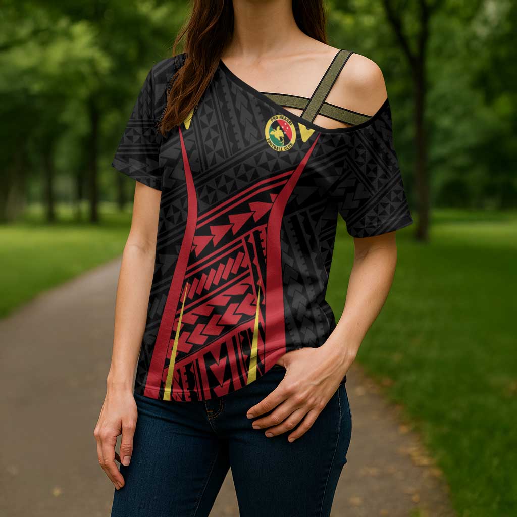 Custom Oceania Football Papua New Guinea Cross Shoulder Shirt Polynesian Tribal Pattern LT9 - Polynesian Pride