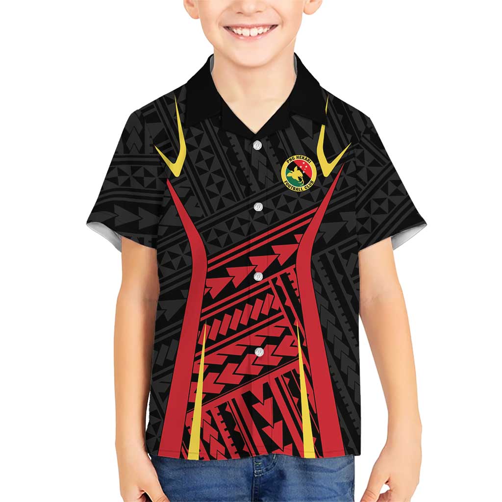 Custom Oceania Football Papua New Guinea Kid Hawaiian Shirt Polynesian Tribal Pattern LT9 Kid Red - Polynesian Pride