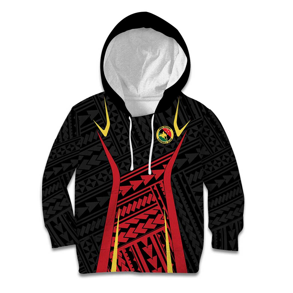 Custom Oceania Football Papua New Guinea Kid Hoodie Polynesian Tribal Pattern