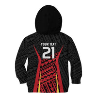 Custom Oceania Football Papua New Guinea Kid Hoodie Polynesian Tribal Pattern