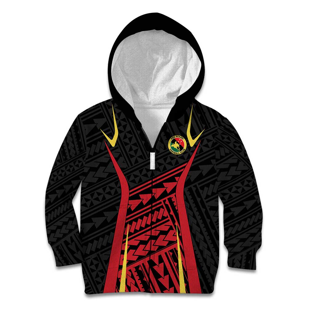 Custom Oceania Football Papua New Guinea Kid Hoodie Polynesian Tribal Pattern