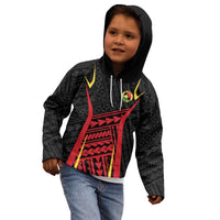 Custom Oceania Football Papua New Guinea Kid Hoodie Polynesian Tribal Pattern