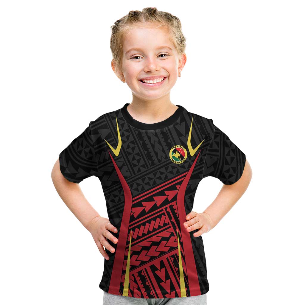Custom Oceania Football Papua New Guinea Kid T Shirt Polynesian Tribal Pattern LT9 Red - Polynesian Pride