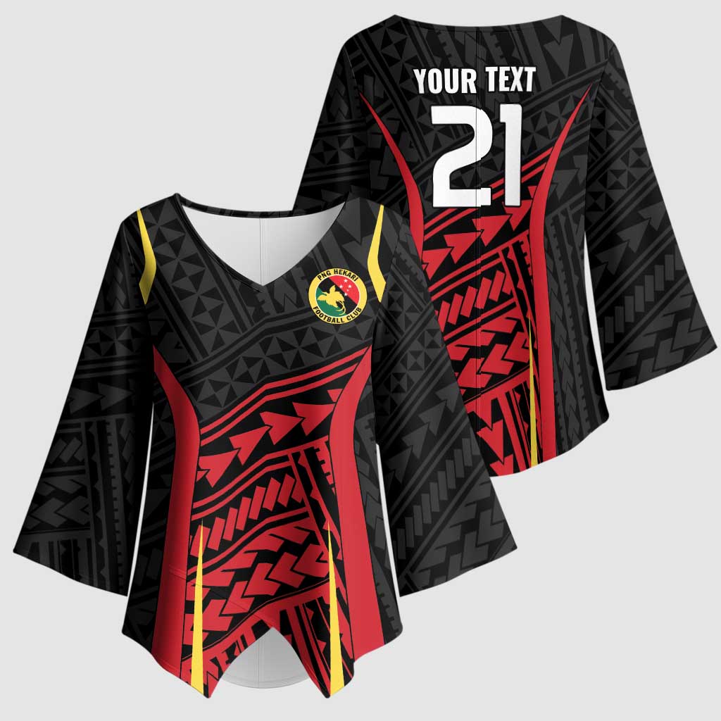 Custom Oceania Football Papua New Guinea Kimono Sleeve Blouse Polynesian Tribal Pattern LT9 - Polynesian Pride