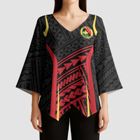 Custom Oceania Football Papua New Guinea Kimono Sleeve Blouse Polynesian Tribal Pattern LT9 - Polynesian Pride