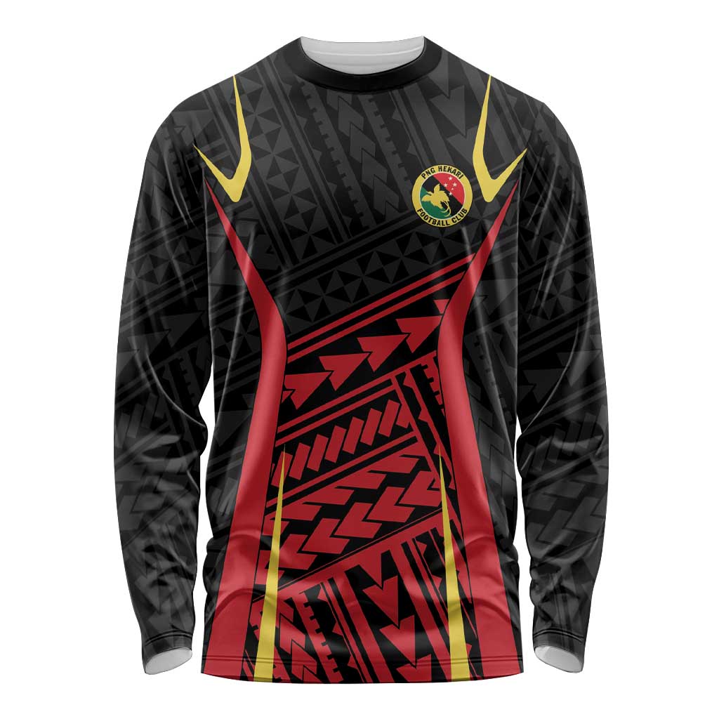 Custom Oceania Football Papua New Guinea Long Sleeve Shirt Polynesian Tribal Pattern LT9 Unisex Red - Polynesian Pride