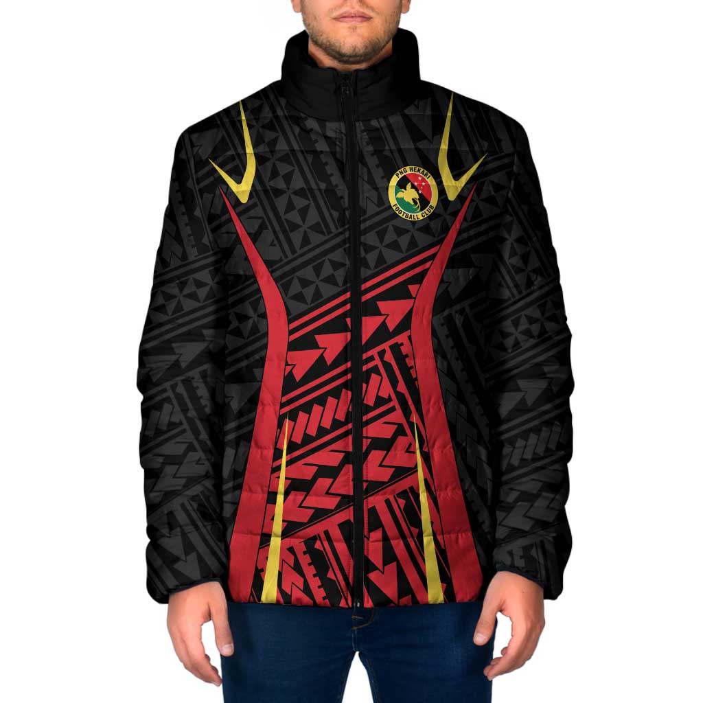 Custom Oceania Football Papua New Guinea Padded Jacket Polynesian Tribal Pattern LT9 Men Red - Polynesian Pride