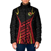 Custom Oceania Football Papua New Guinea Padded Jacket Polynesian Tribal Pattern LT9 Men Red - Polynesian Pride