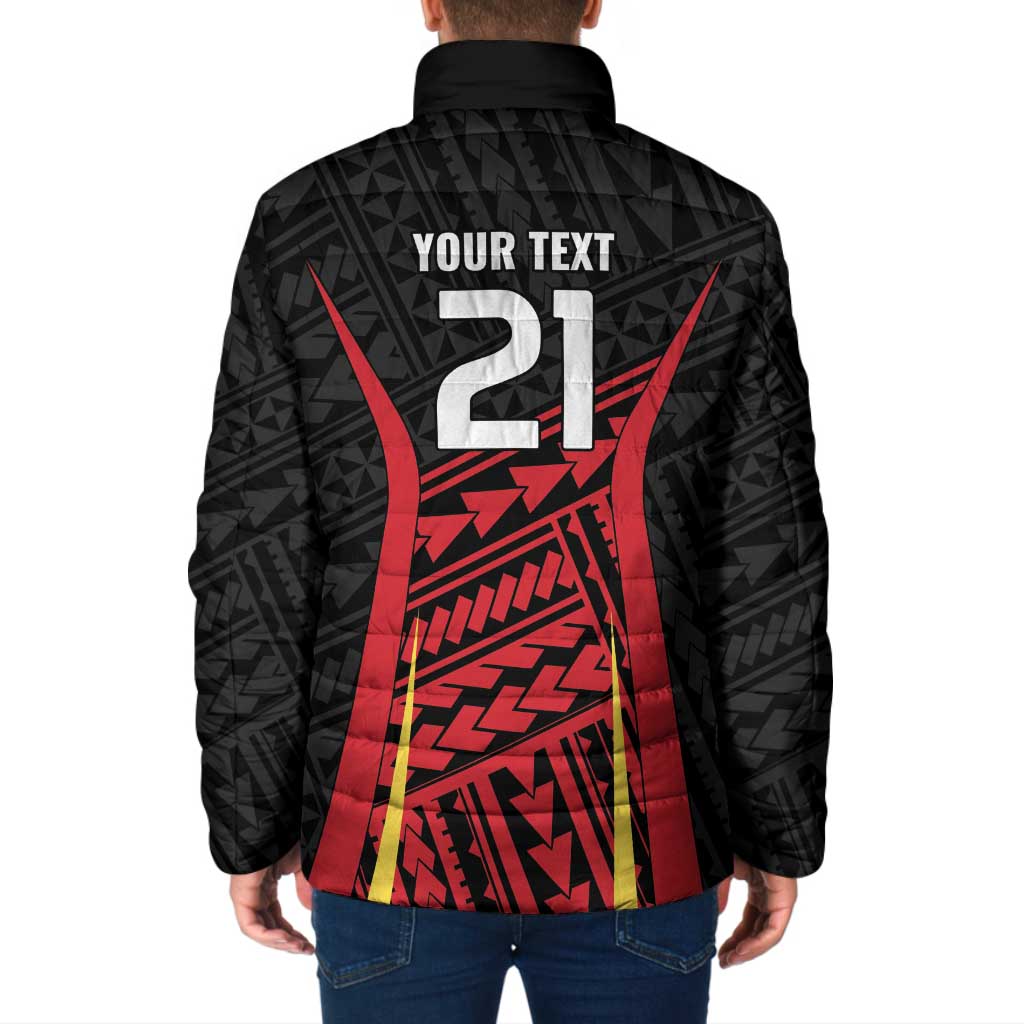 Custom Oceania Football Papua New Guinea Padded Jacket Polynesian Tribal Pattern LT9 - Polynesian Pride