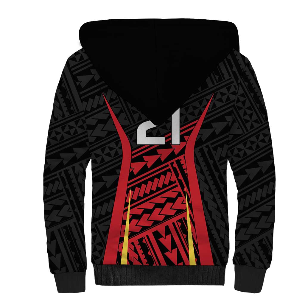 Custom Oceania Football Papua New Guinea Sherpa Hoodie Polynesian Tribal Pattern LT9 - Polynesian Pride