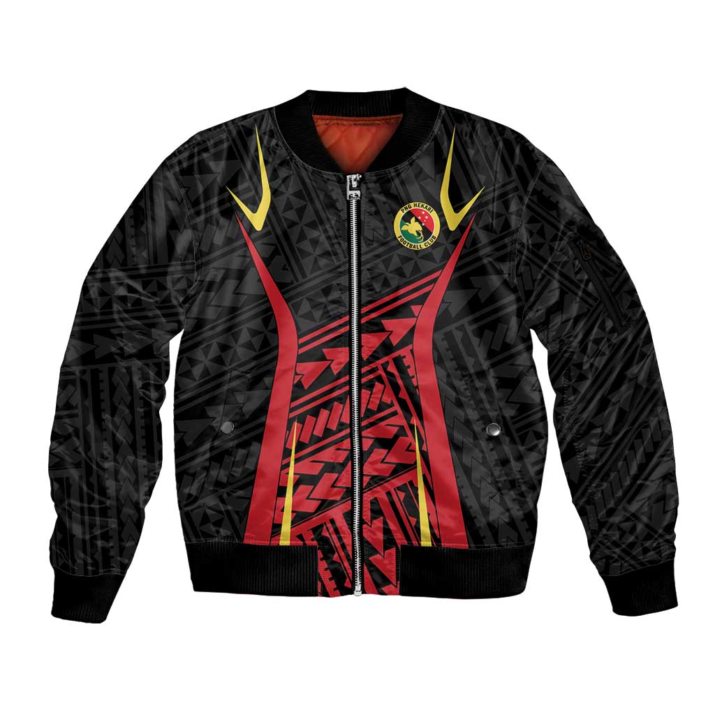 Custom Oceania Football Papua New Guinea Sleeve Zip Bomber Jacket Polynesian Tribal Pattern LT9 Unisex Red - Polynesian Pride