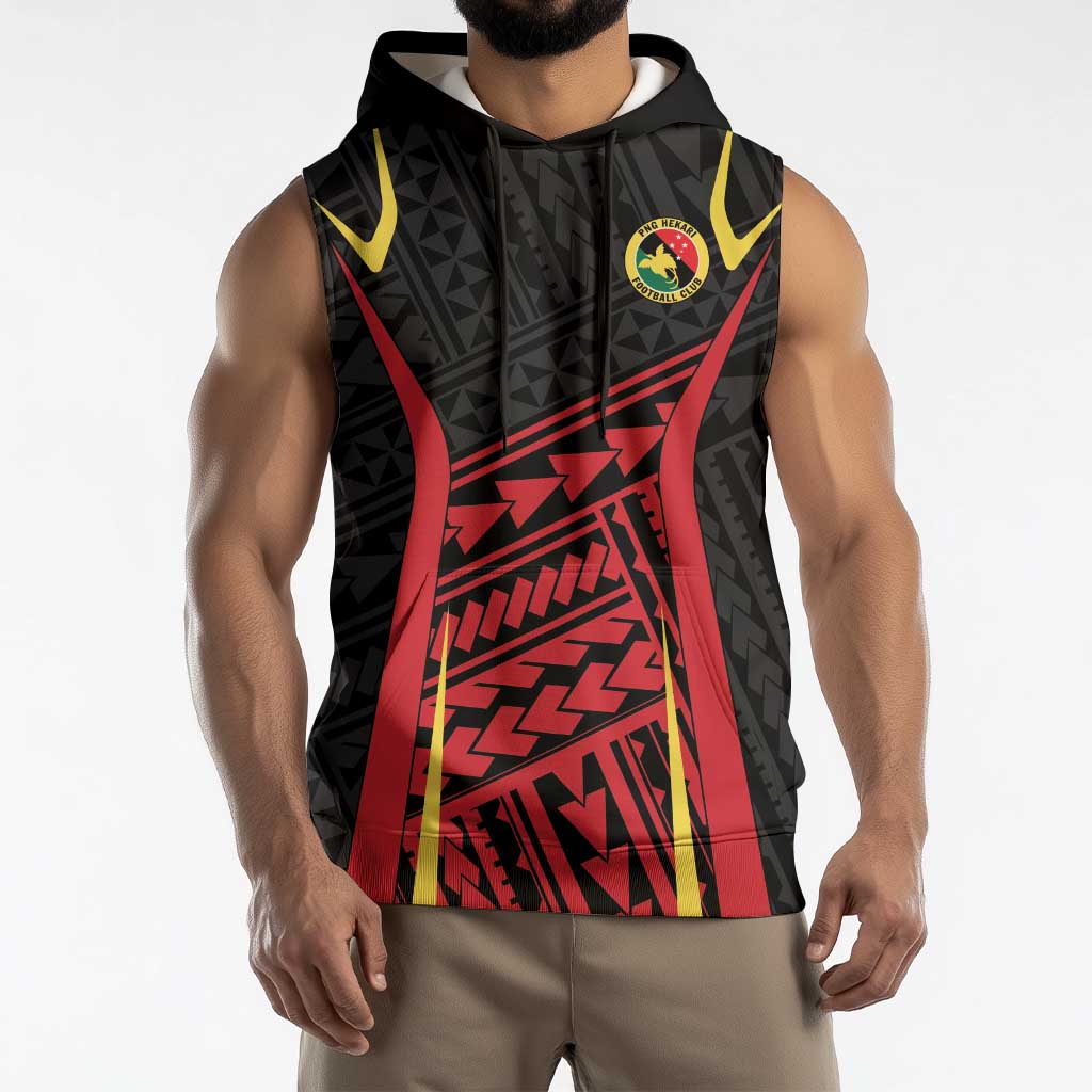 Custom Oceania Football Papua New Guinea Sleeveless Hoodie Polynesian Tribal Pattern LT9 - Polynesian Pride