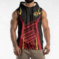 Custom Oceania Football Papua New Guinea Sleeveless Hoodie Polynesian Tribal Pattern LT9 - Polynesian Pride