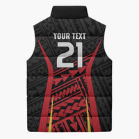 Custom Oceania Football Papua New Guinea Sleeveless Puffer Jacket Polynesian Tribal Pattern LT9 - Polynesian Pride