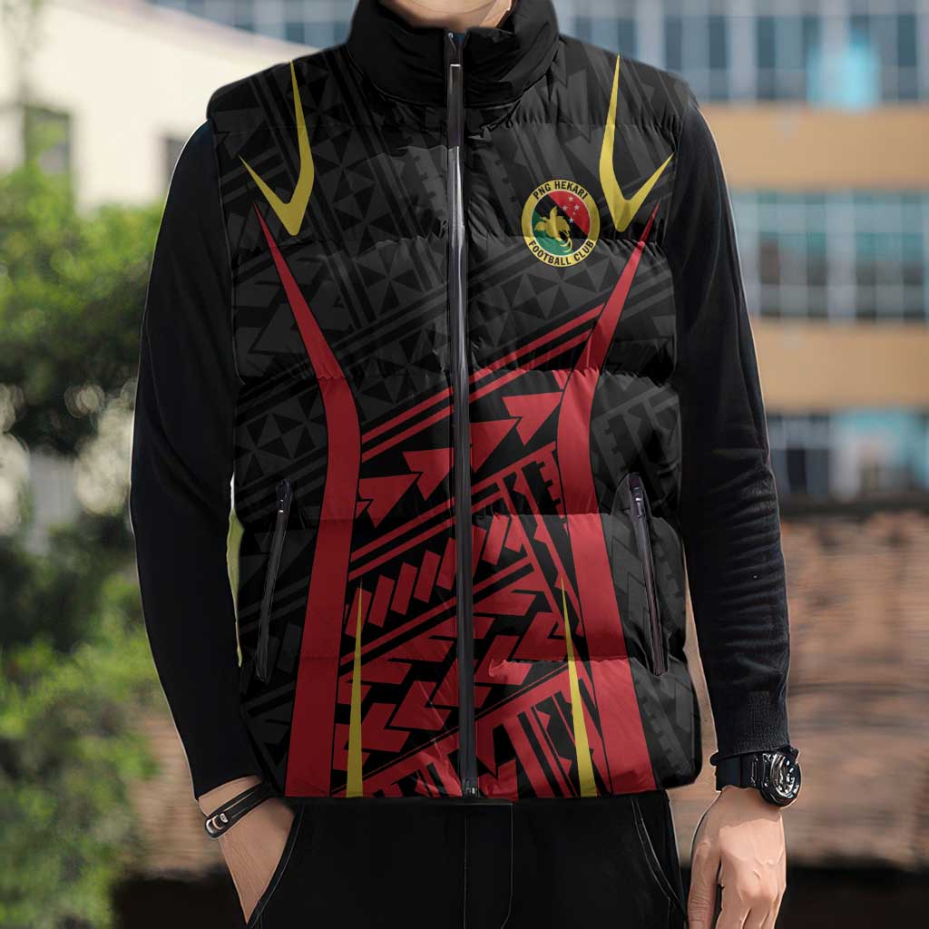 Custom Oceania Football Papua New Guinea Sleeveless Puffer Jacket Polynesian Tribal Pattern LT9 - Polynesian Pride