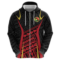 Custom Oceania Football Papua New Guinea Zip Hoodie Polynesian Tribal Pattern LT9 - Polynesian Pride