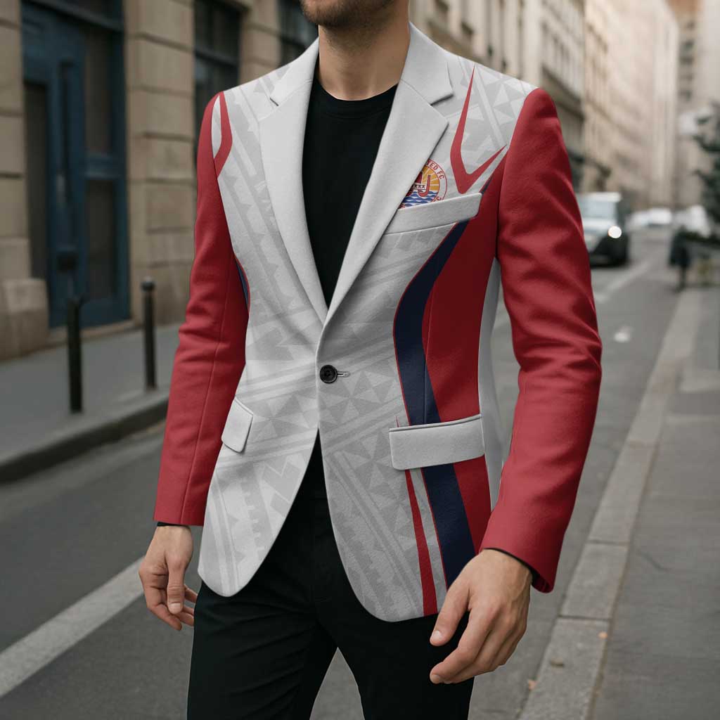 Custom Oceania Football Tahiti Blazer Polynesian Tribal Pattern