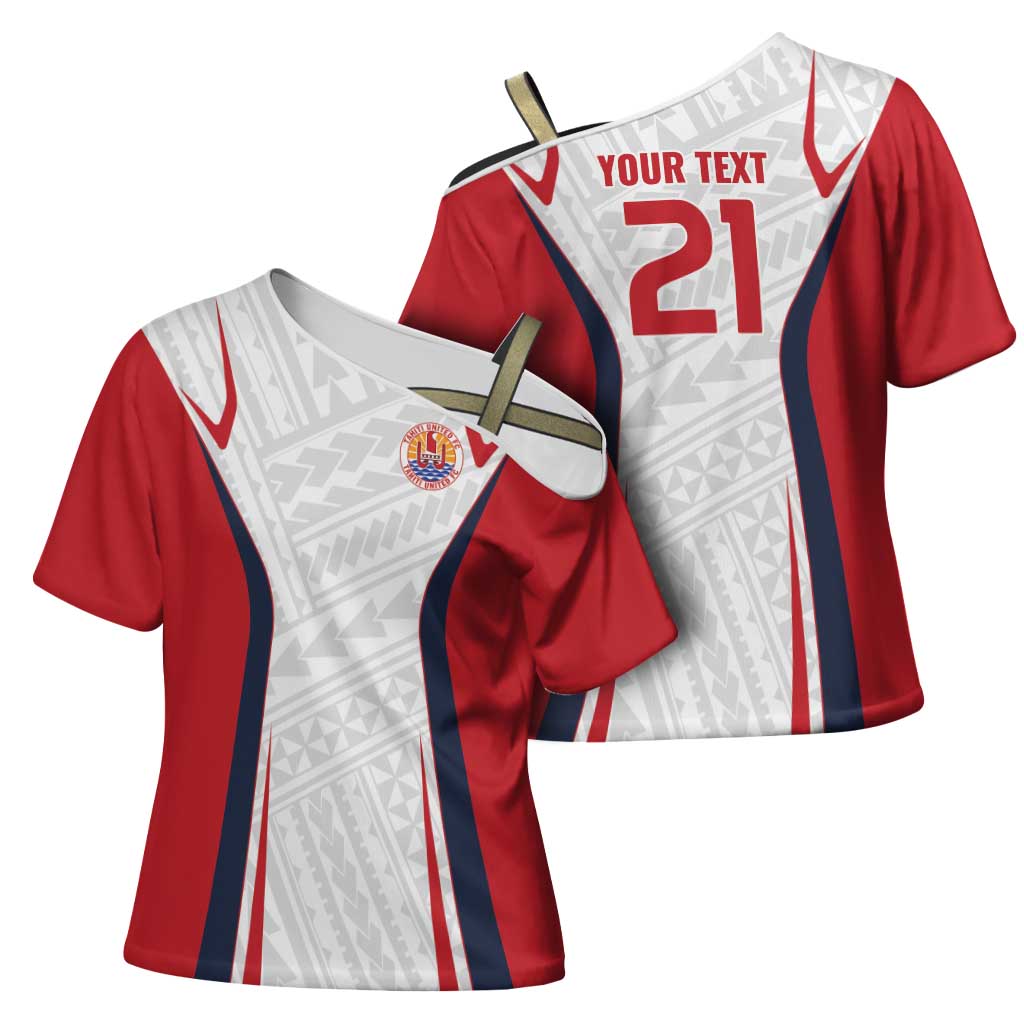 Custom Oceania Football Tahiti Cross Shoulder Shirt Polynesian Tribal Pattern LT9 - Polynesian Pride