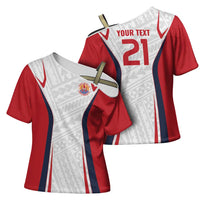 Custom Oceania Football Tahiti Cross Shoulder Shirt Polynesian Tribal Pattern LT9 - Polynesian Pride