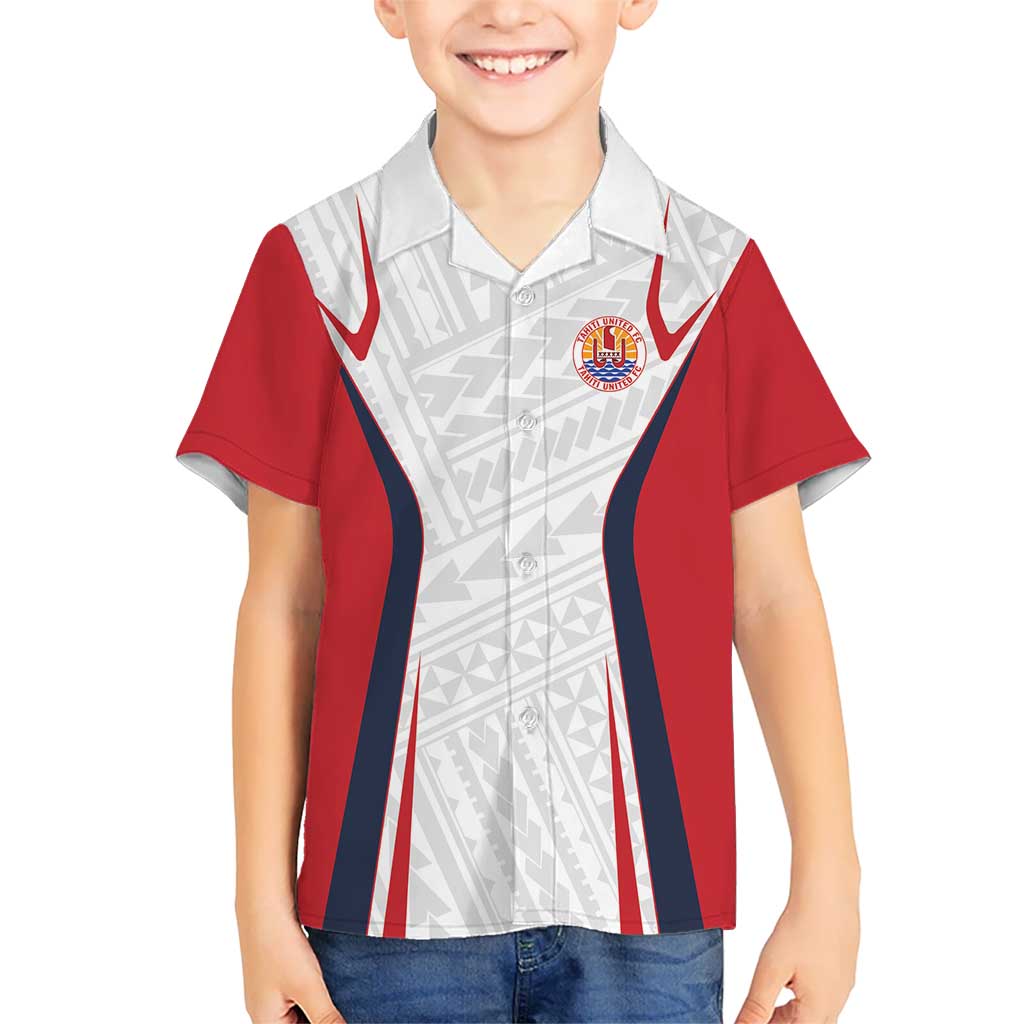 Custom Oceania Football Tahiti Kid Hawaiian Shirt Polynesian Tribal Pattern LT9 Kid White - Polynesian Pride