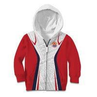 Custom Oceania Football Tahiti Kid Hoodie Polynesian Tribal Pattern LT9 Zip Hoodie White - Polynesian Pride