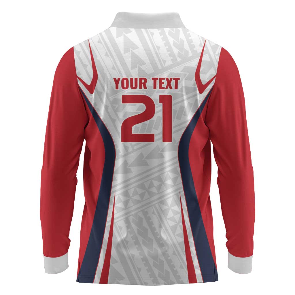 Custom Oceania Football Tahiti Long Sleeve Polo Shirt Polynesian Tribal Pattern LT9 - Polynesian Pride